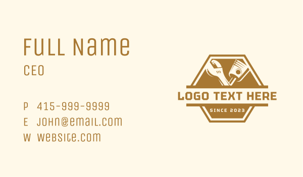 Piston Wrench Mechanic Business Card Design Image Preview