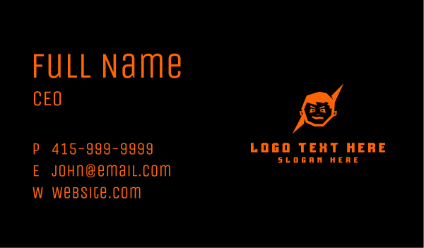 Orange Boy Bully Business Card Design Image Preview