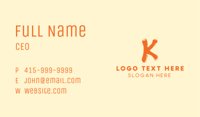 Liquid Soda Letter K Business Card