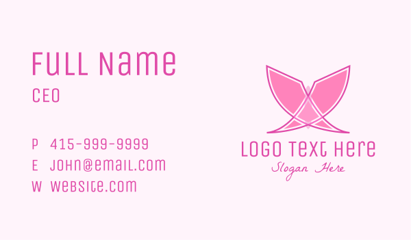 Pink Butterfly Wings Business Card Design Image Preview