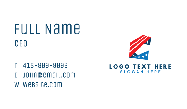 Geometric America Banner Business Card Design Image Preview