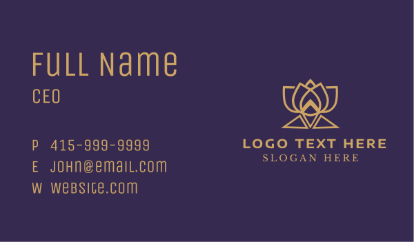Gold Lotus Wellness Business Card Design Image Preview