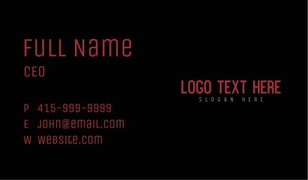 Urban Hipster Wordmark Business Card Design Image Preview