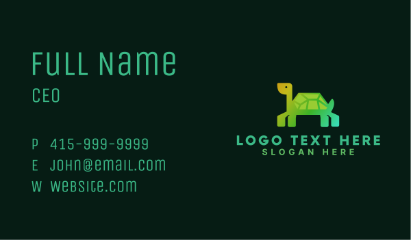 Green Tortoise Business Business Card Design Image Preview