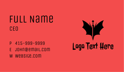 Bat Winged Sword  Business Card Image Preview