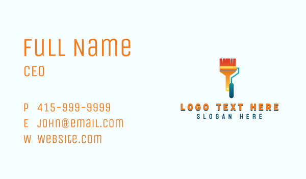 Paint Roller Paintbrush Business Card Design Image Preview