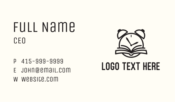 Reading Time Clock Business Card Design Image Preview