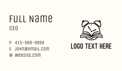 Reading Time Clock Business Card Image Preview