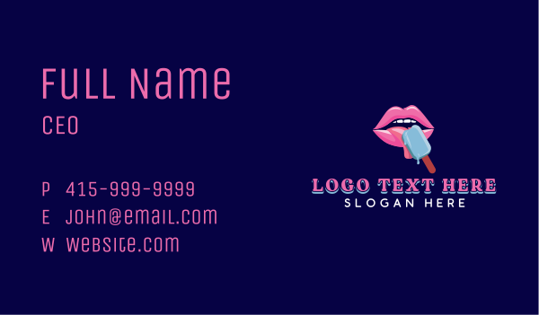 Lips Ice Pop Dessert Business Card Design Image Preview