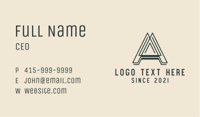 Advertising Company Letter A  Business Card