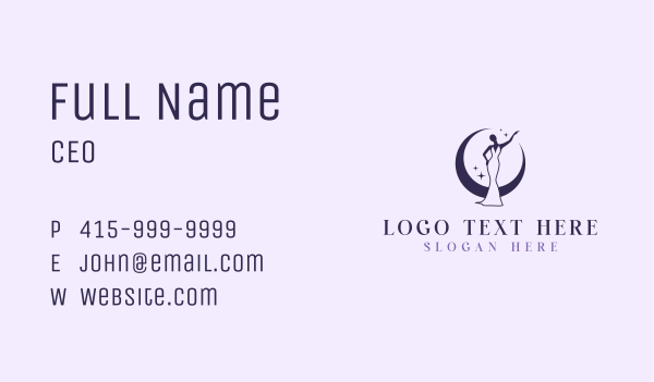 Lady Moon Gown Business Card Design Image Preview