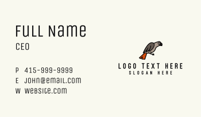 Congo Grey Parrot Business Card Image Preview