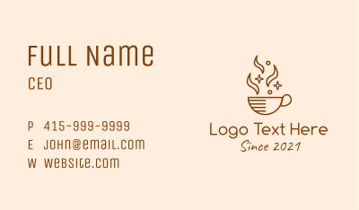 Sparkling Coffee Cup Business Card Image Preview
