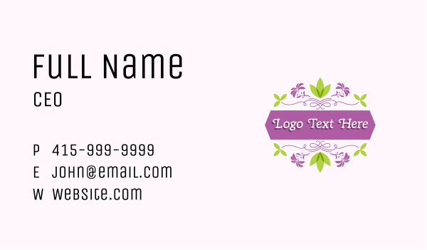 Bohemian Floral Craft Business Card Design Image Preview