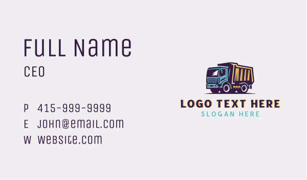 Dump Truck Trucking Business Card Design Image Preview