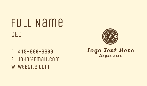 Bakery Badge Letter Business Card Design Image Preview