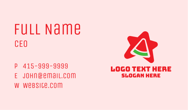Watermelon Star  Business Card Design Image Preview