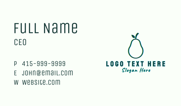 Natural Pear Fruit Business Card Design Image Preview
