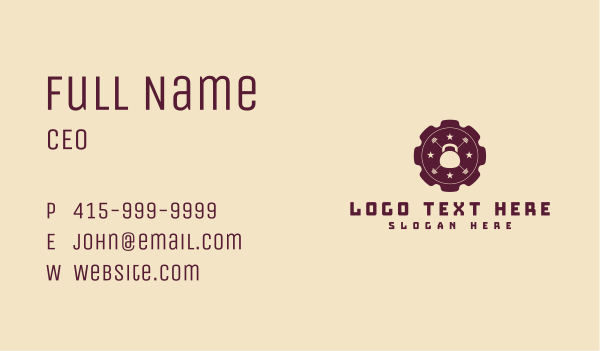 Fitness Kettlebell Badge Business Card Design Image Preview