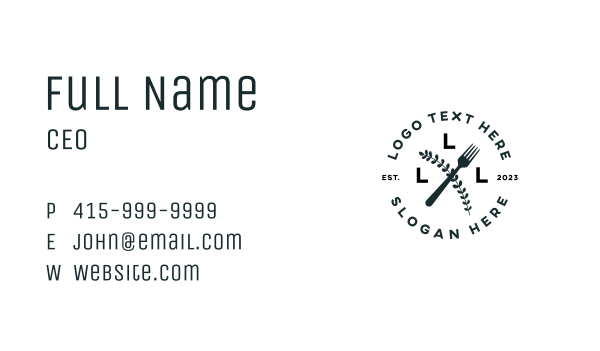 Vegan Restaurant Emblem Lettermark Business Card Design Image Preview