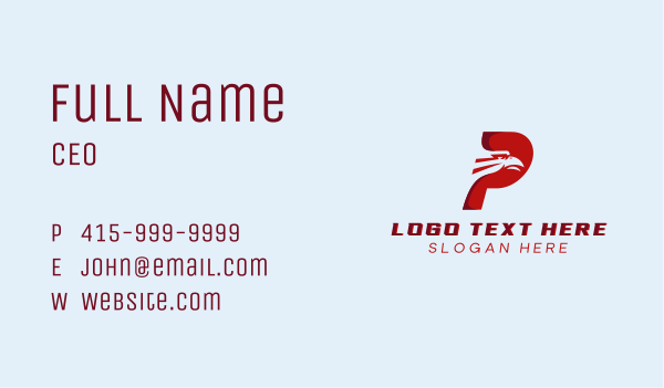 Eagle Airline Letter P Business Card Design Image Preview