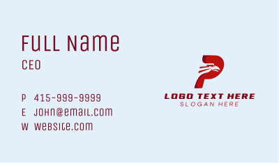 Eagle Airline Letter P Business Card Image Preview