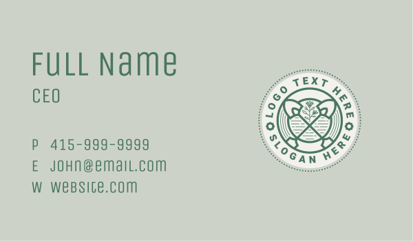 Shovel Garden Landscaping  Business Card Design