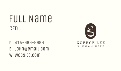 Cafe Restaurant Brand Letter G Business Card Image Preview