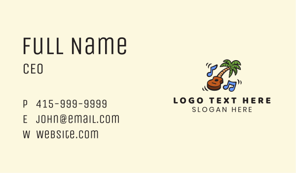 Palm Tree Guitar Music Business Card Design Image Preview