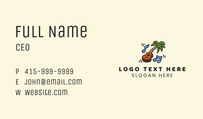 Palm Tree Guitar Music Business Card Image Preview