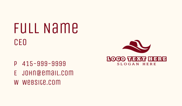 Western Cowboy Hat Business Card Design Image Preview