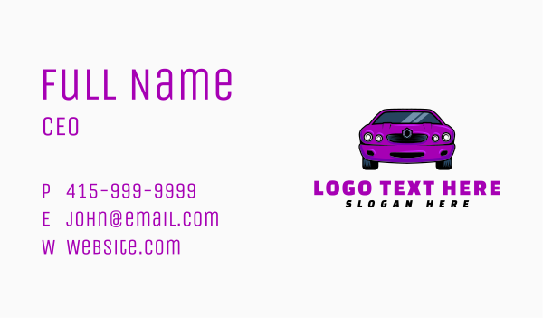 Purple Sports Car Business Card Design Image Preview