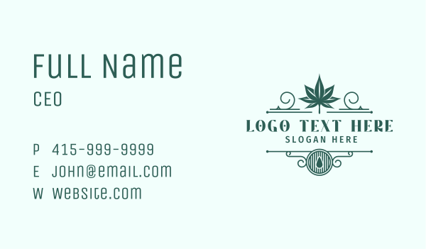 Vintage Cannabis Leaf  Business Card Design Image Preview