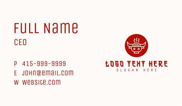 Oriental Beef Noodles Business Card Design Image Preview