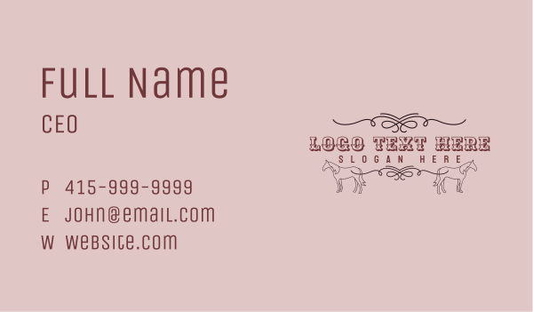 Western Rodeo Horses Business Card Design Image Preview