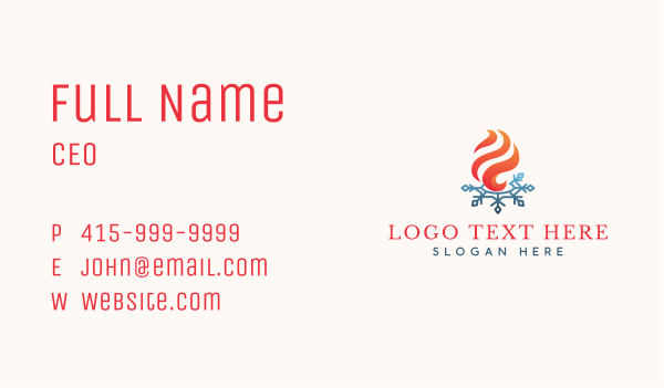 Flame Ice Snowflake Business Card Design Image Preview