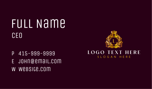 Crown Royal Crest Business Card Design Image Preview