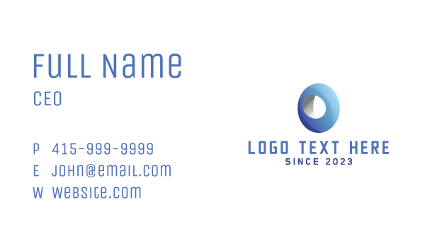 Blue Digital Letter O Business Card Design Image Preview