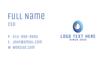 Blue Digital Letter O Business Card Image Preview