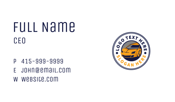 Yellow Sports Car Badge Business Card Design Image Preview
