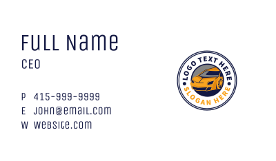 Yellow Sports Car Badge Business Card Image Preview