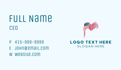 American Flag Gradient Business Card