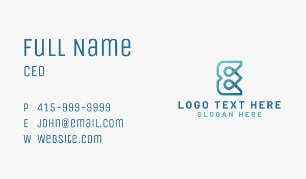 Gradient Monoline Letter E Business Card Design Image Preview