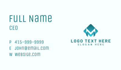 Media Startup Letter M Business Card Image Preview