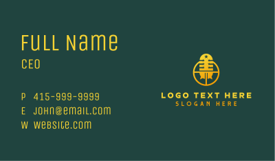 Golden Mic Podcast Business Card Image Preview