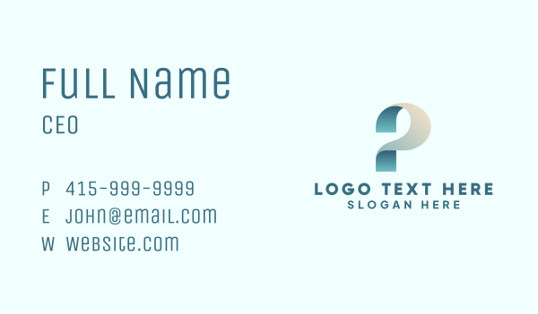 Ribbon Letter P Business Card Design Image Preview