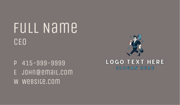 Janitor Mop Cleaner Business Card Design Image Preview