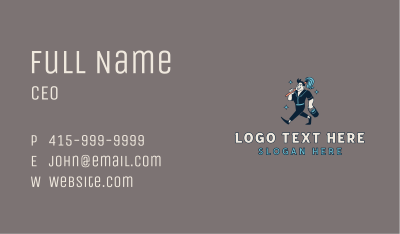 Janitor Mop Cleaner Business Card Image Preview