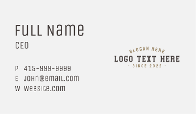 College Varsity Wordmark Business Card Image Preview
