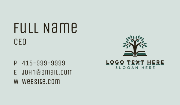 Book Tree Publisher Business Card Design Image Preview